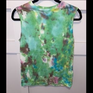 Wonder Nation Custom Green Tie Dye Tank Juniors XL Fits Small